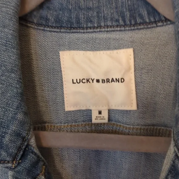Lucky Brand Raw Hem Blue Denim Jacket - Picture 5 of 8